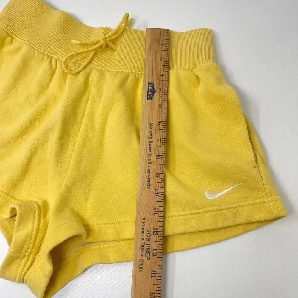 Nike Phoenix Fleece High Rise Shorts FD1409-795 Yellow Gold Women’s Size Medium